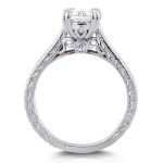 Gold 1ct Round Forever Brilliant Moissanite and Diamond Accent Cathedral Bridal Set - Handcrafted By Name My Rings™
