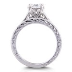 Gold 1ct Round Forever One Moissanite and Diamond Accent Cathedral Bridal Set - Handcrafted By Name My Rings™
