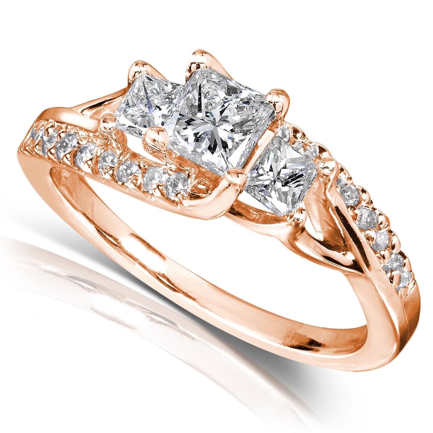 Gold 1ct TDW Diamond Engagement Ring - Handcrafted By Name My Rings™