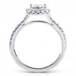 Gold 3/4ct TDW Princess and Round Halo Diamond Engagement Ring - Handcrafted By Name My Rings™