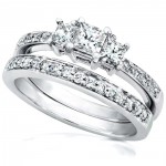 Gold 5/8ct TDW Princess Diamond Bridal Set - Handcrafted By Name My Rings™