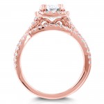 Rose Gold 1ct Forever Brilliant Moissanite and 3/4ct TDW Diamond Criss Cross Bridal Set - Handcrafted By Name My Rings™