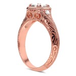 Rose Gold 5/8ct TDW Diamond Antique Filigree Engagement Ring - Handcrafted By Name My Rings™