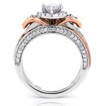Two-Tone Gold 1 1/4ct TDW Marquise Diamond 3-Piece Bridal Set - Handcrafted By Name My Rings™