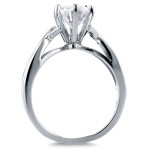 White Gold 1 1/2ct Oval Forever One Moissanite Solitaire Crossover Engagement Ring - Handcrafted By Name My Rings™