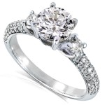 White Gold 1 1/2ct TDW Diamond Three Stone Engagement Ring - Handcrafted By Name My Rings™