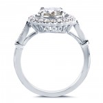 White Gold 1 1/3ct TCW Forever One Moissanite Diamond Full Bloom Flower Engag - Handcrafted By Name My Rings™