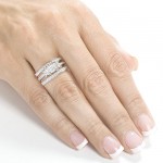 White Gold 1 1/3ct TDW Diamond 3-Ring Bridal Set - Handcrafted By Name My Rings™