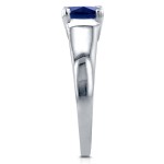 White Gold 1 1/4ct Round Blue Sapphire Solitaire Ring - Handcrafted By Name My Rings™