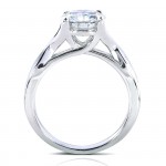 White Gold 1 1/5ct TCW Round Moissanite and Diamond Engagement Ring - Handcrafted By Name My Rings™