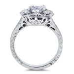 White Gold 1 1/5ct TGW Forever One DEF Moissanite and Diamond Antique Floral Extravagant Engagement Ring - Handcrafted By Name My Rings™