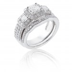 White Gold 1 1/6ct TDW Diamond Bridal Ring Set - Handcrafted By Name My Rings™