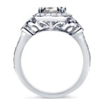 White Gold 1 2/5ct TDW Diamond Antique Milgrain Edge Engagement Ring - Handcrafted By Name My Rings™