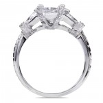 White Gold 1 3/4ct TDW Certified Princess and Triangular Diamond Engagement R - Handcrafted By Name My Rings™