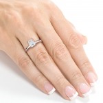 White Gold 1ct TDW Diamond Solitaire Engagement Ring SI1-SI2 - Handcrafted By Name My Rings™