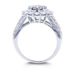 White Gold 3ct TDW Oval Cluster Round Brilliant Diamond Ring - Handcrafted By Name My Rings™