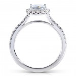 White Gold 7/8ct TDW Princess and Round-cut Halo Diamond Bridal Set - Handcrafted By Name My Rings™