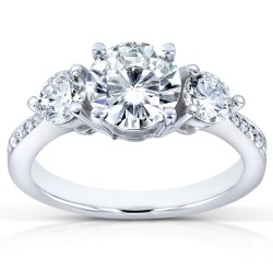 White Gold Certified 1 3/5ct TDW Diamond Eco-Friendly Lab Grown Diamond Three - Handcrafted By Name My Rings™