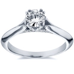 White Gold Certified 1/2ct Diamond Eco-Friendly Lab Grown Diamond Floral Ring - Handcrafted By Name My Rings™