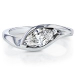 White Gold Certified 1ct Marquise Solitaire Diamond Engagement Ring - Handcrafted By Name My Rings™