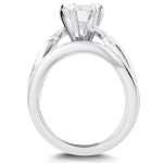 White Gold Forever Brilliant Oval Moissanite Solitaire Bridal Rings Set - Handcrafted By Name My Rings™