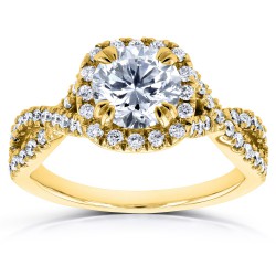 Gold 1 1/2ct TDW Round Diamond Braided Crisscross Engagement Ring - Handcrafted By Name My Rings™