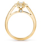 Gold 1/2ct TDW Asscher Diamond Halo Engagement Ring - Handcrafted By Name My Rings™