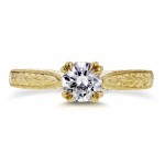 Gold 1/2ct TDW Round Diamond Vintage Engagement Ring - Handcrafted By Name My Rings™
