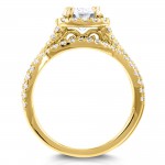 Gold 1ct Forever Brilliant Moissanite and 3/4ct TDW Diamond Criss Cross Bridal Set - Handcrafted By Name My Rings™