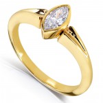Gold 3/4ct TDW AGA-certified Marquise Diamond Solitaire Ring - Handcrafted By Name My Rings™