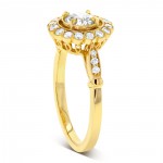 Gold 3/4ct TDW Round Diamond Antique Floral Engagement Ring - Handcrafted By Name My Rings™