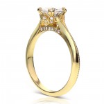 Gold Forever One Moissanite and 1/10ct TDW Diamond Blooming Flower Engagement Ring - Handcrafted By Name My Rings™