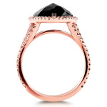 Rose Gold 5ct TDW Black and Brown Diamond Heart Halo Double Shank Ring - Size - Handcrafted By Name My Rings™