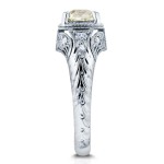 Platinum 1 1/2ct TDW Old Mine Cut Cushion Diamond Antique Ring - Handcrafted By Name My Rings™