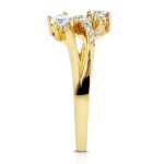 Two Gold 1/3ct TDW Diamond Two-Stone Curved Ring - Handcrafted By Name My Rings™