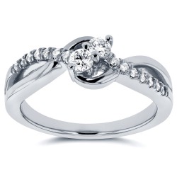 Two Collection White Gold 1/4ct TDW Diamond Two-Stone Ring - Handcrafted By Name My Rings™