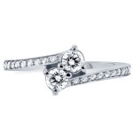 Two Collection White Gold 2/5ct TDW 2-stone Diamond Ring - Handcrafted By Name My Rings™