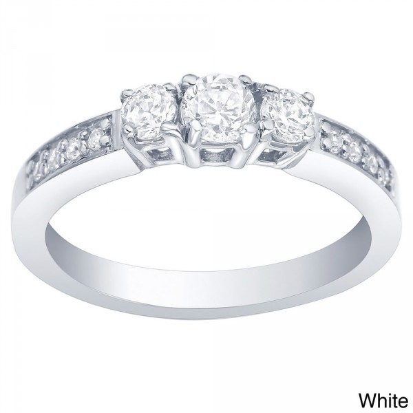 Gold 1/2ct TDW 3-Stone Round Diamond Ring - Handcrafted By Name My Rings™