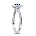 Gold 1/2ct Blue Sapphire and 4/5ct TDW Diamond Engagment Ring - Handcrafted By Name My Rings™