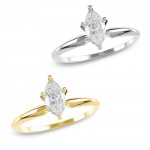 Gold 1ct TDW Marquise 6-Prong Diamond Ring - Handcrafted By Name My Rings™