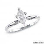 Gold 1ct TDW Marquise 6-Prong Diamond Ring - Handcrafted By Name My Rings™