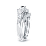 1/2ct TDW Halo Black Diamond Bridal Ring Set - Handcrafted By Name My Rings™