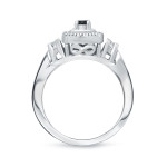 1/2ct TDW Halo Black Diamond Bridal Ring Set - Handcrafted By Name My Rings™