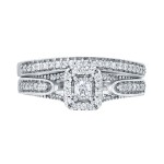 1/3ct TDW Halo Diamond Bridal Ring Set - Handcrafted By Name My Rings™