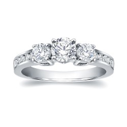 Gold 1 1/10ct TDW Round Diamond Engagement Ring - Handcrafted By Name My Rings™
