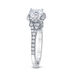 Gold 1 1/2ct TDW Certified Cushion Cut Diamond Halo Engagement Ring - Handcrafted By Name My Rings™