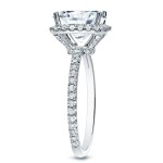 Gold 1 1/2ct TDW Certified Cushion-cut Diamond Halo Engagement Ring - Handcrafted By Name My Rings™