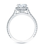 Gold 1 1/2ct TDW Certified Diamond Halo Engagement Ring - Handcrafted By Name My Rings™