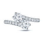 Gold 1 1/2ct TDW Round-Cut Diamond 4Prong 2-Stone Engagement Ring - Handcrafted By Name My Rings™