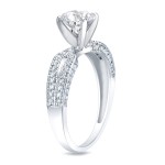 Gold 1 1/4 ct TDW Certified Round Diamond Engagement Ring - Handcrafted By Name My Rings™